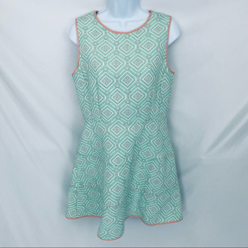 Sail to Sable Aqua Geometric Mini Dress